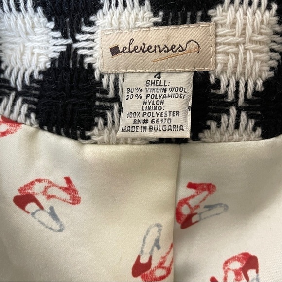 Anthropologie Elevenses checkered pea coat size 4 - Picture 7 of 7